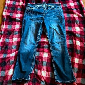 Maurices Womans Petite Bootcut Dark-Washed Jeans